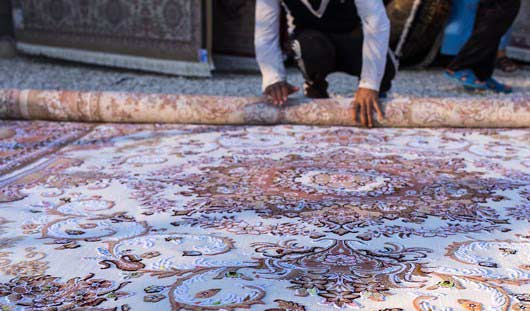 روش اصولی لول کردن قالی در قالیشویی باغ فیض  